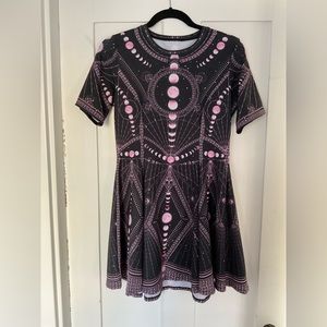 Black Milk Moon Phases Pink Evil Tee Dress M NWOT